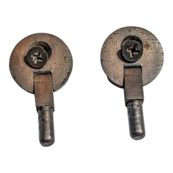 Vtg Singer Sewing Machine Cabinet 1 Hole Head Pin Hinges Brass Tone - Picture 2 of 6